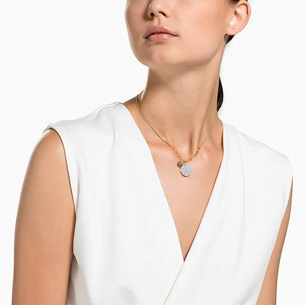 Dây Chuyền Swarovski Lisabel Coin Necklace - Red & Gold-Tone Plated Màu Vàng