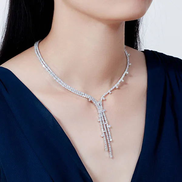 Dây Chuyền CZ Lộc Phúc Fine Jewelry VFH0167ANWWG.06 Vàng Trắng
