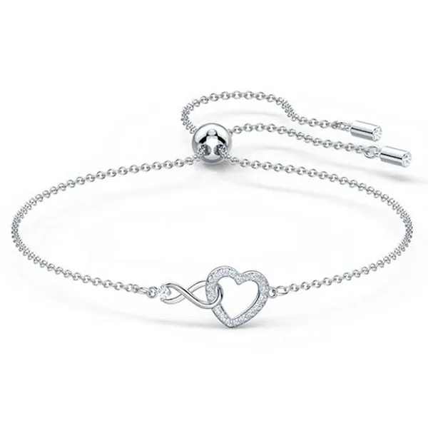 Set Dây Chuyền, Lắc Tay Swarovski Necklace Dear Medium Màu Bạc