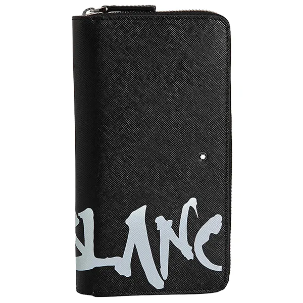 Ví Montblanc Sartorial Calligraphy Leather Zip-Around 12cc Màu Đen