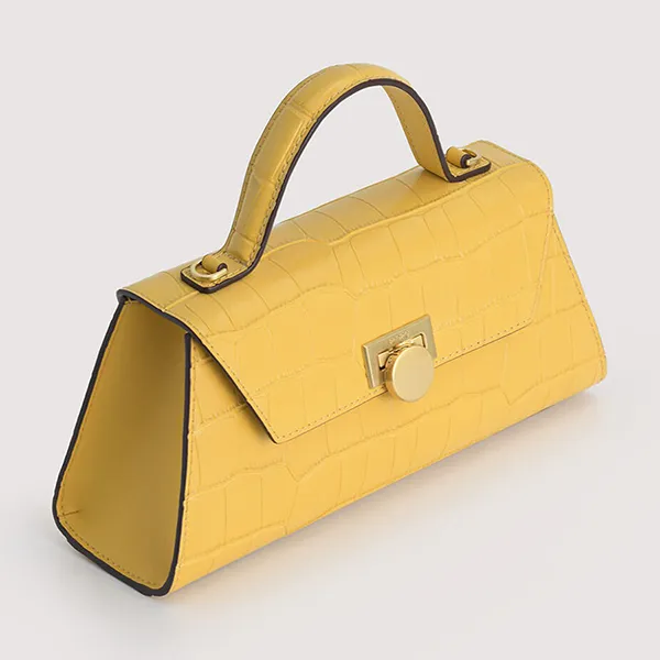 Túi Xách Pedro Croc-Effect Trapeze Top Handle Bag PW2-56610014 Màu Vàng