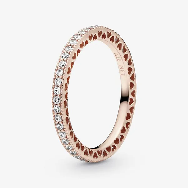 Nhẫn Nữ Pandora Sparkle & Hearts Ring Màu Vàng Hồng - Trang sức - Vua Hàng Hiệu