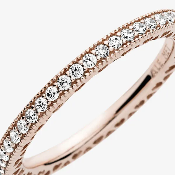 Nhẫn Nữ Pandora Sparkle & Hearts Ring Màu Vàng Hồng - Trang sức - Vua Hàng Hiệu