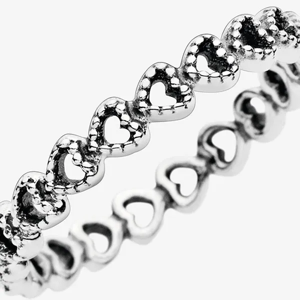 Nhẫn Nữ Pandora Band Of Hearts Ring 190980 Màu Bạc Size 48 - Trang sức - Vua Hàng Hiệu