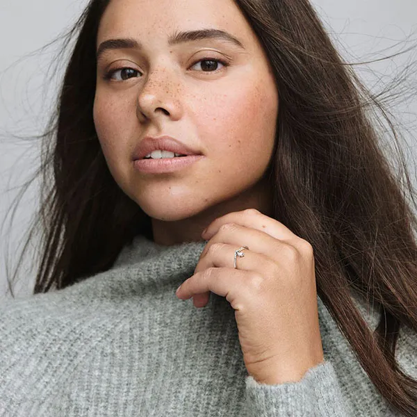 Nhẫn Nữ Pandora Classic Wishbone Ring 197790CZ Màu Bạc Size 52