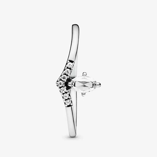 Nhẫn Nữ Pandora Classic Wishbone Ring 197790CZ Màu Bạc Size 52