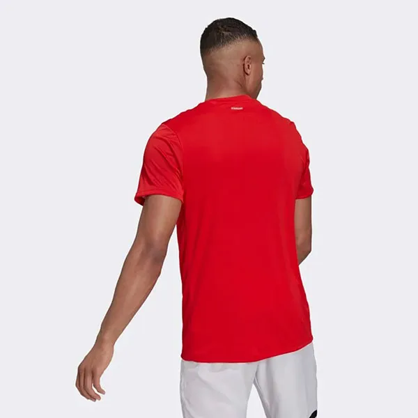Áo Thun Tennis Adidas 3 Sọc Club Tshirt Màu Đỏ - 4
