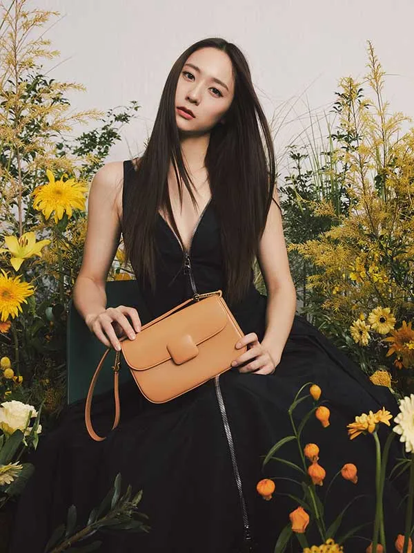 Túi Xách Nữ Charles & Keith CNK Koa Square Push-Lock Shoulder Bag Orange 20270818 Màu Cam