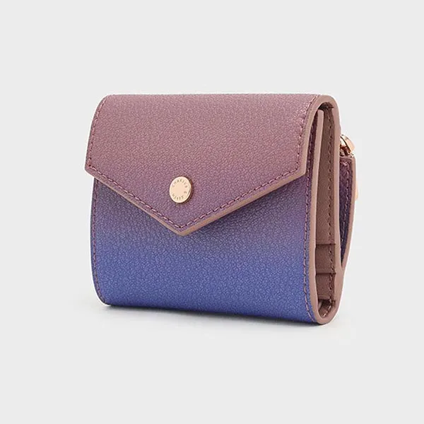 Set Charles & Keith CNK (Túi Aubrielle Metallic-Buckle Top Handle Bag + Ví Marlowe Short Envelope Wallet Mauve)