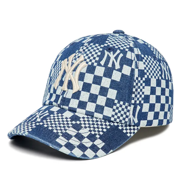 Mũ MLB Checkerboard Denim Unstructured Ball Cap New York Yankees 3ACP8602N-50BLS Màu Xanh Đậm