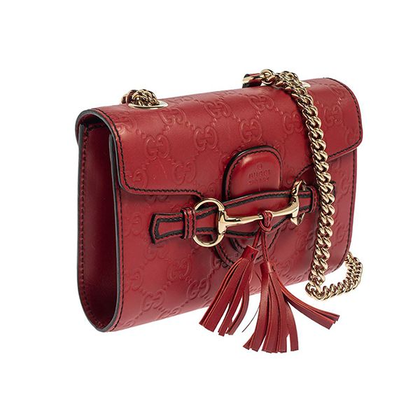 Túi Đeo Chéo Gucci Emily Chain Shoulder Bag Mini Màu Đỏ - 1