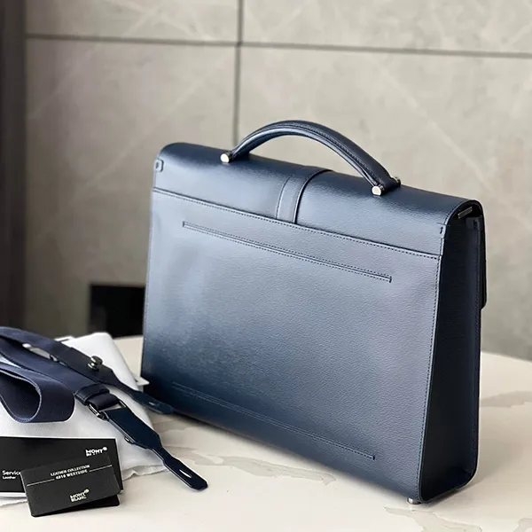 Cặp Xách Tay Montblanc 4810 Westside Single Gusset Briefcase Màu Xanh Navy