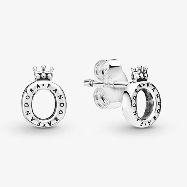 Khuyên Tai Nữ Pandora Polished Crown O Stud Earrings Màu Bạc
