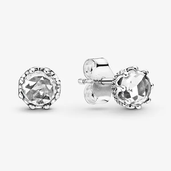 Khuyên Tai Nữ Pandora Clear Sparkling Crown Stud Earrings Màu Bạc - Trang sức - Vua Hàng Hiệu