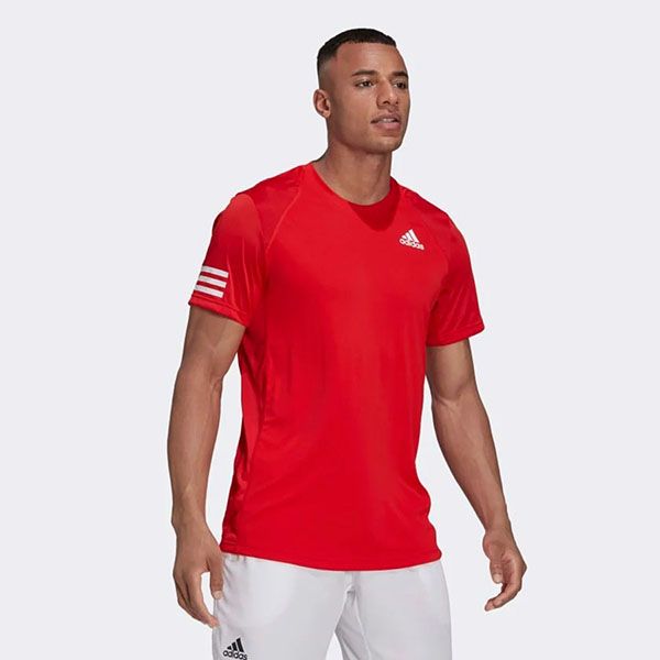 Áo Thun Tennis Adidas 3 Sọc Club Tshirt Màu Đỏ - 1