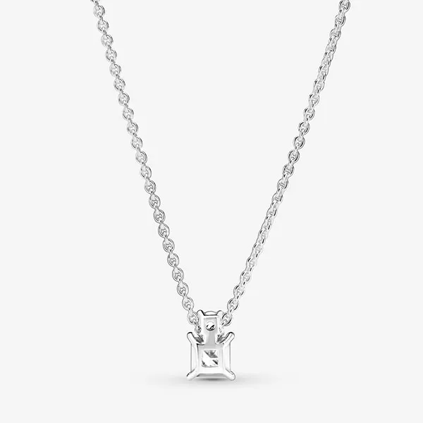 Set Dây Chuyền Và Khuyên Tai Pandora Pandora Sparkling Collier Round & Square Pendant Màu Bạc - Trang sức - Vua Hàng Hiệu