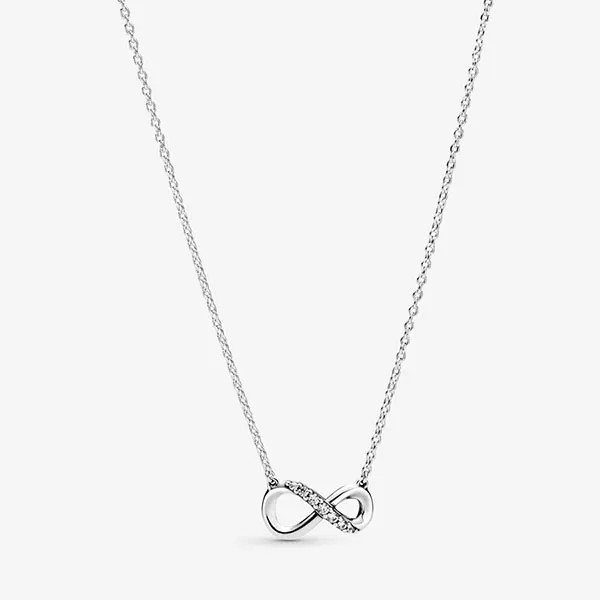 Dây Chuyền Pandora Sparkling Infinity Collier Necklace Màu Bạc QP - Trang sức - Vua Hàng Hiệu
