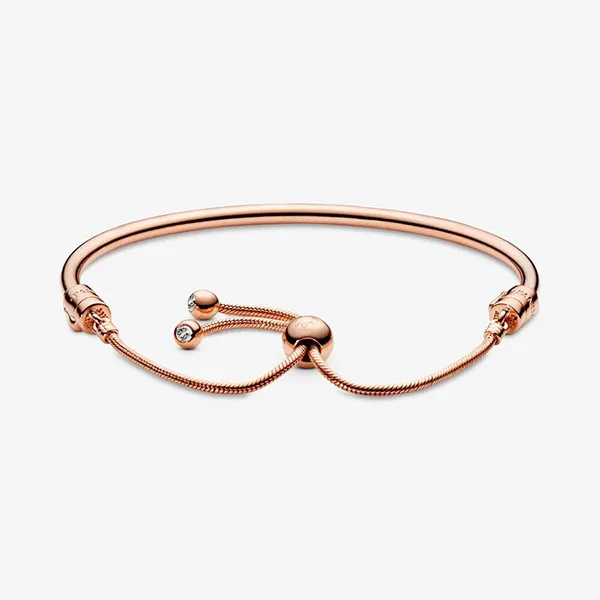 Vòng Đeo Tay Nữ Pandora Moments Slider Bangle Màu Vàng Hồng - Trang sức - Vua Hàng Hiệu