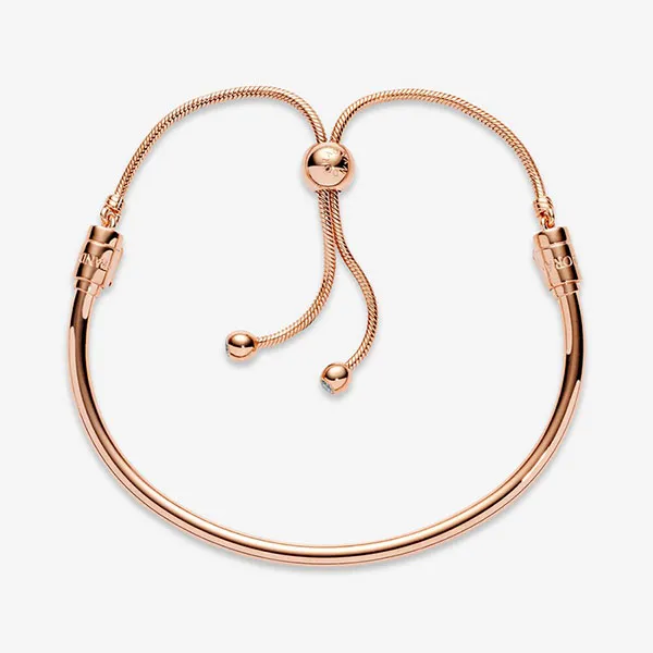 Vòng Đeo Tay Nữ Pandora Moments Slider Bangle Màu Vàng Hồng - Trang sức - Vua Hàng Hiệu