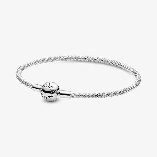 Vòng Đeo Tay Nữ Pandora Moments Mesh Bracelet Màu Bạc