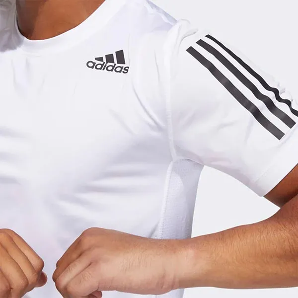 Áo Thun Ôm Adidas 3 Sọc Techfit Tshirt Màu Trắng