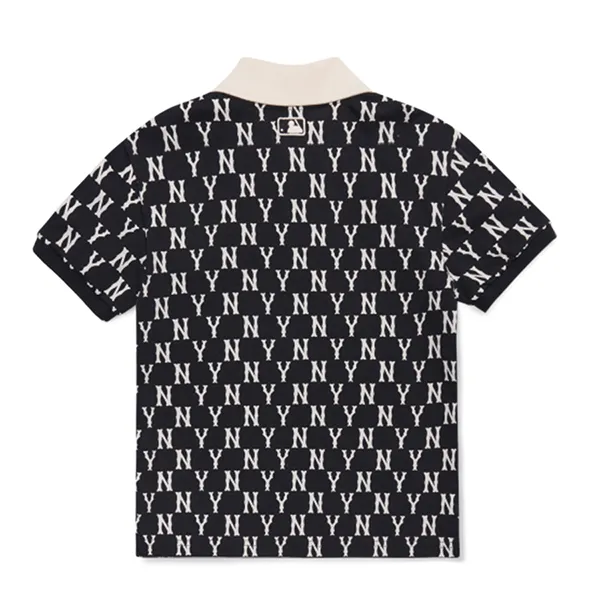 Áo Polo Trẻ Em MLB Monogram All Over Pique New York Yankees 7APQM1023-50BKS Màu Đen
