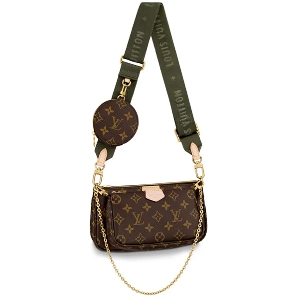 Túi Đeo Chéo Nữ Louis Vuitton LV Multi Pochette Accessoires M44813 Màu Xanh Rêu