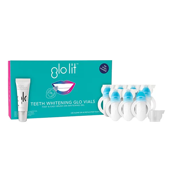 Set Làm Trắng Răng Và Chăm Sóc Môi Glo Science GLO Lit™ Teeth Whitening Vials 7 Pack + Lip Care - Chăm sóc răng miệng - Vua Hàng Hiệu