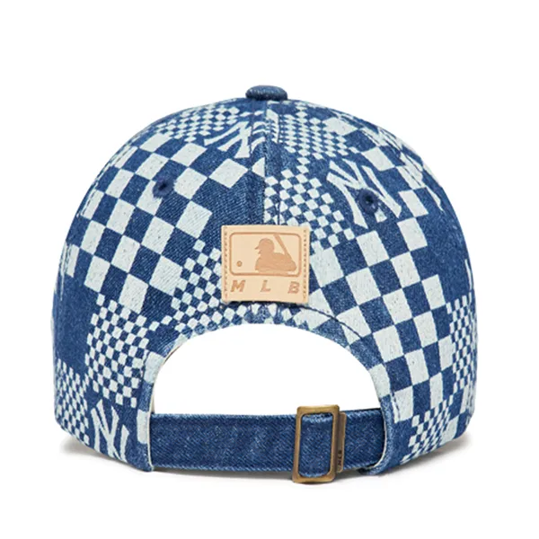 Mũ MLB Checkerboard Denim Unstructured Ball Cap New York Yankees 3ACP8602N-50BLS Màu Xanh Đậm