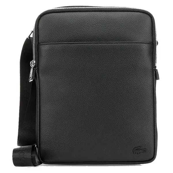 Túi Lacoste Men's Small Black Crossbody Bag With Zip Màu Đen - Túi xách - Vua Hàng Hiệu