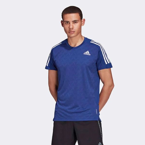 Áo Thun Chạy Bộ Adidas 3 Sọc Own The Run Tshirt Xanh Blue - 1