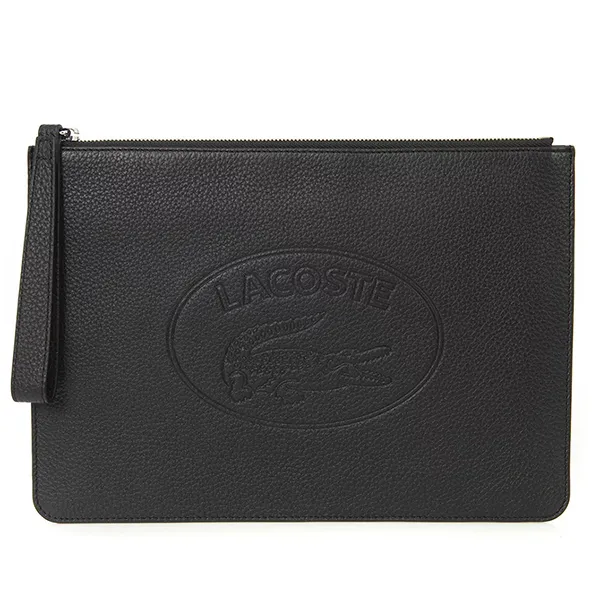 Túi Cầm Tay Lacoste Men's Croco Crew Clutch Bag Black Màu Đen