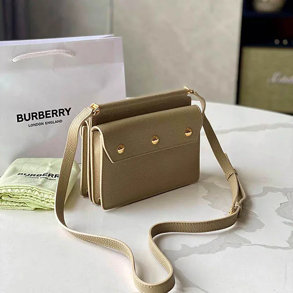 Túi Đeo Chéo Burberry Mini Leather Title Bag With Pocket Detail 8014580 Màu Beige - Túi xách - Vua Hàng Hiệu