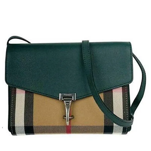 Túi Đeo Chéo Nữ Burberry Small House Check Crossbody Bag Màu Xanh Lá - Túi xách - Vua Hàng Hiệu