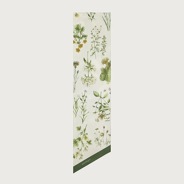 Khăn Quàng Cổ Salvatore Ferragamo Cabinet Print Silk Bandeau Ivory Màu Xanh Trắng - Thời trang - Vua Hàng Hiệu