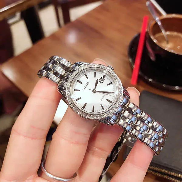 Đồng Hồ Nữ Citizen EW190158A Silhouette Crystal Women's Watch 28mm Màu Bạc