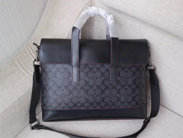 Cặp Xách Tay Coach Nam Hamilton Portfolio Brief In Signature Canvas F77858 Màu Đen - Túi xách - Vua Hàng Hiệu