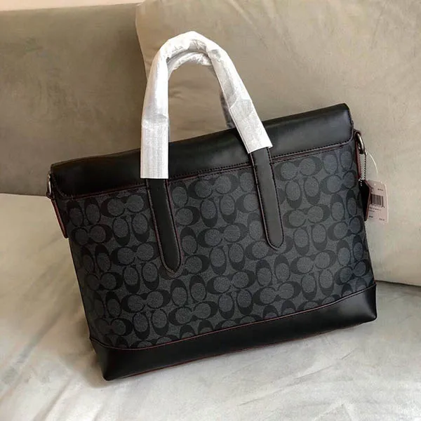 Cặp Xách Tay Coach Nam Hamilton Portfolio Brief In Signature Canvas F77858 Màu Đen - Túi xách - Vua Hàng Hiệu