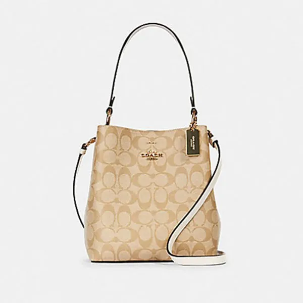 Túi Xách Coach Small Town Bucket Bag In Signature Canvas Màu Nâu