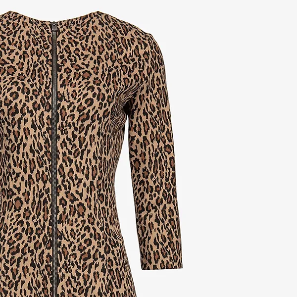 Đầm Body Pinko Animal Print Màu Nâu