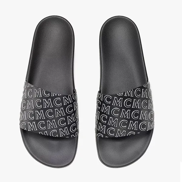 Dép Nữ MCM Women's Diagonal Monogram Rubber Slides Màu Đen Size 36