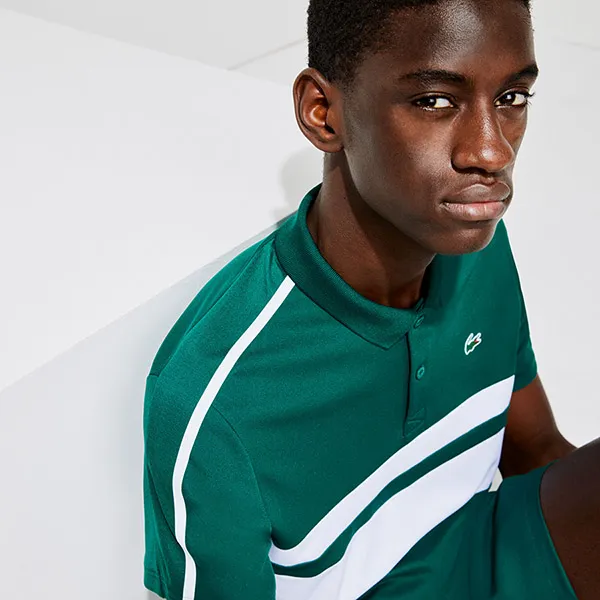 Áo Polo Nam Lacoste Sport Breathable Resistant Piqué Tennis Màu Xanh Size M