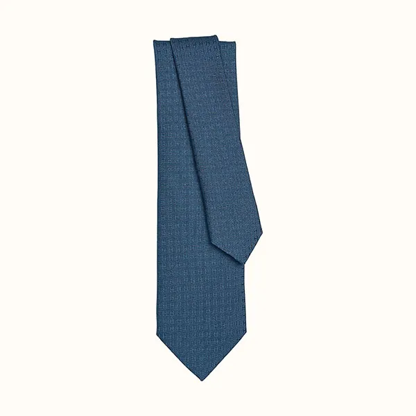 Cà Vạt Hermès Faconnee H Màu Xanh Navy