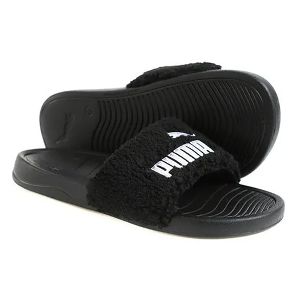 Dép Puma Popcat 20 Sherpa Slides Sandals Slipper 375955-01 Màu Đen Size 35.5 - Dép - Vua Hàng Hiệu