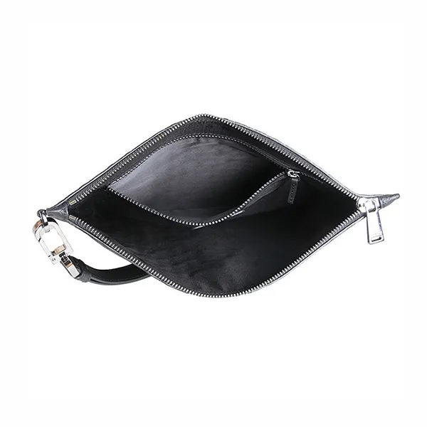 Ví Nam Versace First Line Silver Medusa Head Leather Clutch Large DP85102 DVBRF D41E Màu Đen