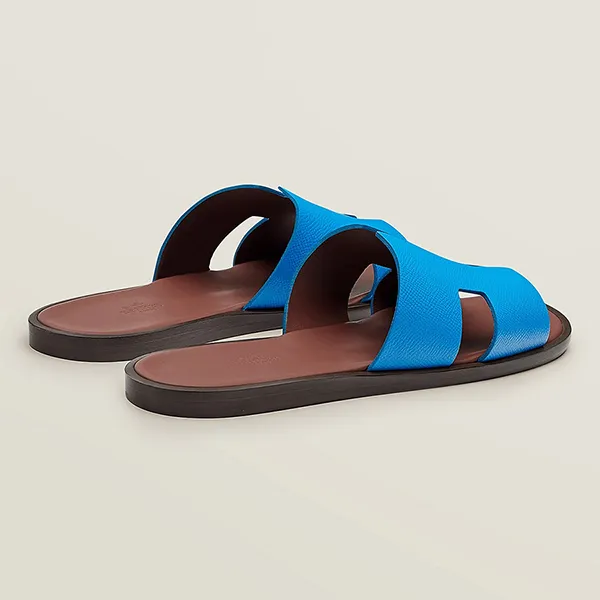 Dép Hermès Izmir Sandal Màu Xanh Lót Nâu Size 39.5