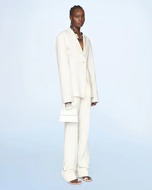 Túi Xách Jacquemus Le Chiquito Nœud Coiled Leather Handbag Size 18 Màu Trắng - Túi xách - Vua Hàng Hiệu