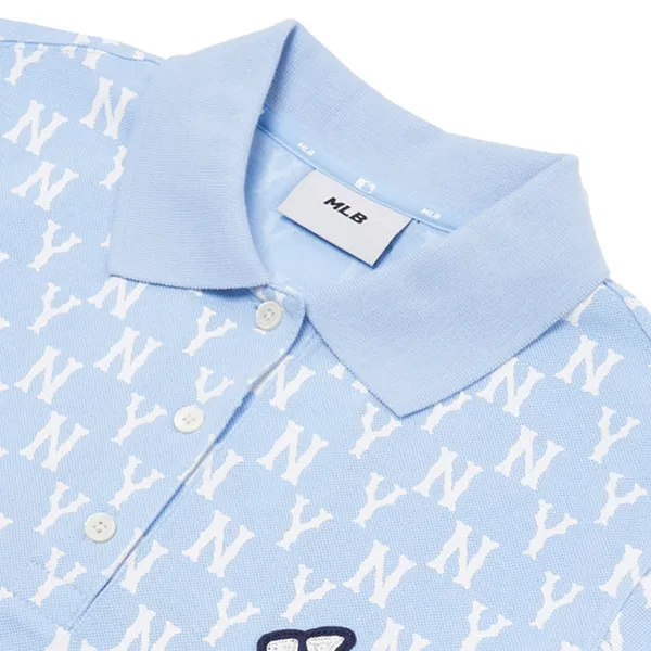 Váy Polo MLB Monogram Collar One Piece 3FOPM0223-50BLL Màu Xanh Blue Size XS