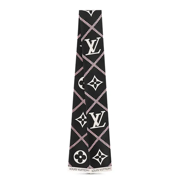Khăn Nữ Louis Vuitton LV Croisillon Bandeau M77468 Màu Đen