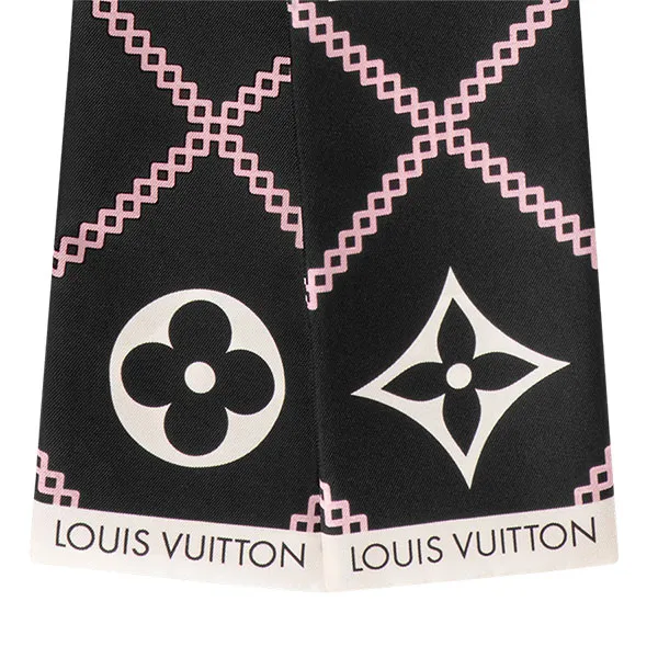 Khăn Nữ Louis Vuitton LV Croisillon Bandeau M77468 Màu Đen